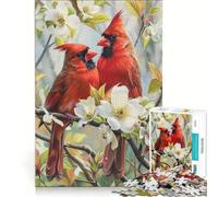 Rompecabezas de 1000 Piezas para Adultos: Cardenales, Juego Educativo, Actividades Familiares, fortalece el Amor Entre Parejas 38x52cm