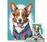 Rompecabezas de 1000 Piezas para Adultos Cardigan Welsh Corgi, Juego Educativo, Actividades Familiares, fortalece el Amor Entre Parejas 38x52cm