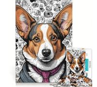 Rompecabezas de 1000 Piezas para Adultos Cardigan Welsh Corgi, Juego Educativo, Actividades Familiares, fortalece el Amor Entre Parejas 38x26cm