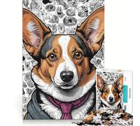 Rompecabezas de 1000 Piezas para Adultos Cardigan Welsh Corgi, Juegos Familiares, antiestrés, colección de Artistas, Bellas Artes 50x75cm