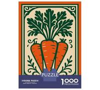 Rompecabezas De 1000 Piezas para Adultos Carrot Vegetable Art Nouveau Illustration Rompecabezas para Adultos Juguete Decoración De Pared Desafío Difícil Diversión Actividades En Casa, 38x26cm/1000pcs