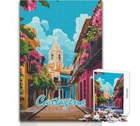 Rompecabezas de 1000 Piezas para Adultos, Cartagena, Colombia, Escena callejera, desafío difícil, Juegos educativos, Gran Regalo (tamaño 38x26cm)