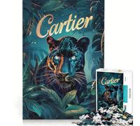 Rompecabezas de 1000 Piezas para Adultos Cartier Panther Majesty, Juegos Familiares, antiestrés, colección de Artistas, Bellas Artes 38x52cm