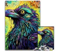 Rompecabezas de 1000 Piezas para Adultos, cartón de Cuervo Verde, Juego Interactivo Familiar, Apto para Mayores de 14 años, 26x38cm/10,23x14,96 Pulgadas.