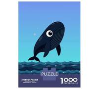 Rompecabezas De 1000 Piezas para Adultos Cartoon Whale Jumping out of Water Rompecabezas para Adultos Juegos Divertidos Análisis Y Lógica Oferta como Regalos para Toda La Familia 52x38cm/1000pcs