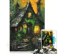 Rompecabezas de 1000 Piezas para Adultos Casa de Brujas embrujada, Juguetes para armar, para divertirse en Familia, para Fortalecer el Amor Entre Parejas 38x26cm