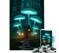 Rompecabezas de 1000 Piezas para Adultos Casa de Setas en el Bosque Juguetes adictivos para Cultivar la Paciencia Juego Familiar para aliviar el estrés Regalo de cumpleaños (Tamaño 38x26cm)