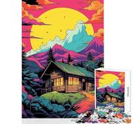 Rompecabezas de 1000 Piezas para Adultos casa en el Bosque decoración del hogar Juguetes Gran Regalo para Juegos Juegos de relajación Mejora del Amor Entre Parejas tamaño 38x26cm