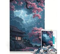 Rompecabezas de 1000 Piezas para Adultos: Casa Japonesa bajo la Lluvia, Juego Imposible, Ideal para Pasar el Tiempo en casa Durante Las Vacaciones, Regalo para Amigos y Familiares 50x75cm