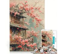 Rompecabezas de 1000 Piezas para Adultos Casa Japonesa con temática de Naturaleza decoración de Pared Juego de Carreras de Velocidad Ideal para Decorar escritorios 50x75cm