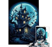 Rompecabezas de 1000 Piezas para Adultos Casa tenebrosa de Halloween Juego Educativo desafío Juguete Juego de ingenio Regalo de cumpleaños (tamaño 50x75cm)