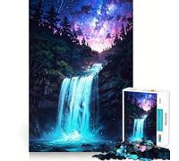 Rompecabezas de 1000 Piezas para Adultos Cascada Celestial bajo Cielos Estrellados Juego de precisión y Habilidad Mental Juego de Paz y diversión (50x75cm)