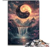 Rompecabezas de 1000 Piezas para Adultos, Cascada Colorida de Madera, para Adolescentes Mayores de 14 años, decoración del hogar, 50x75cm, para cumpleaños, Fiestas y Ocasiones Especiales