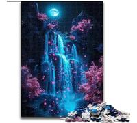 Rompecabezas de 1000 Piezas para Adultos, Cascada de cerezos en Flor, de Madera, Ideal para el hogar, 50x75cm, Ideal para la Familia, un desafío Mental, Adolescentes