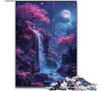 Rompecabezas de 1000 Piezas para Adultos, Cascada de cerezos en Flor, Hecho de Madera, Divertido para el hogar, 50x75cm, decoración artística DIY, Regalo de cumpleaños