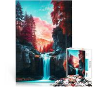 Rompecabezas de 1000 Piezas para Adultos Cascada del Bosque Vibrante para divertirse en Familia Interacción Entre Padres e Hijos 50x70cm