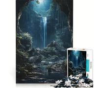 Rompecabezas de 1000 Piezas para Adultos Cascada en el Bosque Naturaleza Juegos Familiares Entrena tu Cerebro y Tus Manos Toda la Familia 38x52cm