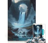 Rompecabezas de 1000 Piezas para Adultos Cascada en el Bosque Naturaleza Juegos relajantes Entrena tu Cerebro y Tus Manos cumpleaños y Navidad 38x26cm