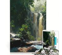 Rompecabezas de 1000 Piezas para Adultos Cascada en el Bosque Naturaleza Juegos relajantes Entrena tu Cerebro y Tus Manos cumpleaños y Navidad 38x52cm