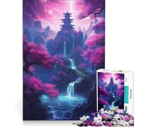 Rompecabezas de 1000 Piezas para Adultos Cascada en el Bosque Naturaleza Juguete Educativo Entrena tu Cerebro y Tus Manos cumpleaños 38x52cm