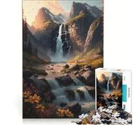 Rompecabezas de 1000 Piezas para Adultos Cascada en el Bosque Naturaleza Juguete Educativo Entrena tu Cerebro y Tus Manos cumpleaños 38x52cm