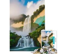 Rompecabezas de 1000 Piezas para Adultos Cascada en una exuberante Jungla Juguetes educativos Juegos Divertidos desafío difícil Regalos para Mujeres y Hombres (tamaño 50x75cm)