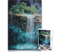 Rompecabezas de 1000 Piezas para Adultos, Cascada Flotante, Oasis, decoración del hogar, Juego práctico para Mayores de 14 años (tamaño 38x26cm)