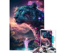 Rompecabezas de 1000 Piezas para Adultos Cascada Jaguar Juguetes adictivos para Cultivar la Paciencia Juego Educativo Actividades Familiares Obra de Arte Regalo Ideal (Tamaño 50x75cm)