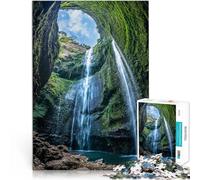 Rompecabezas de 1000 Piezas para Adultos “Cascada” Madera，para Mayores de 14 años Juego desafiante Gran Regalo para los Juegos。tamaño：50x75cm/19.68x29.52pulgada
