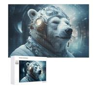 Rompecabezas de 1000 piezas para adultos, casco de astronauta de oso polar, rompecabezas para adultos, juego práctico para mejorar la memoria, regalos únicos para cumpleaños y Navidad, 1000 unidades
