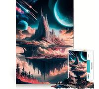 Rompecabezas de 1000 Piezas para Adultos Castillo Celestial,Reinos,Corte Preciso,Decoración,Juguete para el Entrenamiento del Pensamiento,Juego de Tiempo Libre,Regalo Festivo de Ocio (38x52cm)