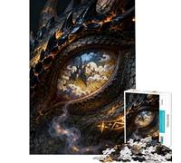 Rompecabezas de 1000 Piezas para Adultos Castillo con Ojo de dragón Reflectante Juegos educativos Juguetes didácticos Excelentes Regalos y Juguetes de dificultad Alta (tamaño 50x75cm)