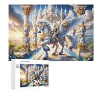 Rompecabezas de 1000 piezas para adultos, castillo de fantasía con caballo alado, rompecabezas para adultos, juguetes de bricolaje, decoración del hogar, difícil y desafiante, 1000 piezas