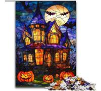 Rompecabezas de 1000 Piezas para Adultos, Castillo de Halloween, Ideal para Adolescentes, para fomentar la unión Familiar, acertijos y decoración del hogar, 50x75cm