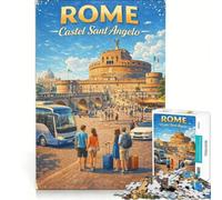 Rompecabezas de 1000 Piezas para Adultos: Castillo de Sant'Angelo en Roma, Juguete Educativo, Ideal para la interacción Entre Padres e Hijos, cumpleaños y Navidad 38x26cm