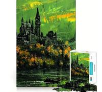 Rompecabezas de 1000 Piezas para Adultos Castillo en una Isla,diseño de Corte preciso,Ideal para Crear Objetos Que requieren concentración, Pasar el Tiempo,con temática navideña (38x26cm)