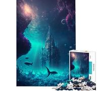 Rompecabezas de 1000 Piezas para Adultos Castillo Galáctico Submarino Juegos Relajantes Juguetes Adictivos para Cultivar la Paciencia Regalos de Cumpleaños Decoración de Pared (Tamaño 38x26cm)