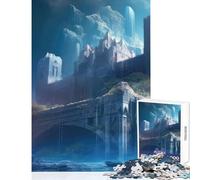 Rompecabezas de 1000 Piezas para Adultos Castillo mitología Cascada decoración del hogar Juguetes Regalo Divertido Juegos educativos para cumpleaños y Navidad tamaño 50x75cm