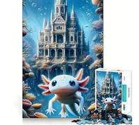 Rompecabezas de 1000 Piezas para Adultos Castillo Submarino con diseño de ajolote Arte de Corte preciso Juego de ingenio Diversión para el Tiempo Libre Regalo Ideal para cumpleaños (38x26cm)