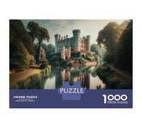Rompecabezas De 1000 Piezas para Adultos Castle on The Water-3 Rompecabezas para Adultos Juegos Relajantes El Montaje De Patrones 38x26cm/1000pcs