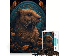 Rompecabezas de 1000 Piezas para Adultos Castor,Supernatural,Arte de Borde Exacto,Juego de ingenio,Regalo para Pasar un rato Agradable,Divertido (50x75cm)