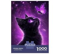 Rompecabezas De 1000 Piezas para Adultos Cat and Butterfly in Space Rompecabezas para Adultos Juego Familiar Regalos para Mujeres Regalos para Amigos Y Familiares 70x50cm/1000pcs