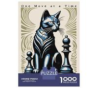Rompecabezas De 1000 Piezas para Adultos Cat Chess Rompecabezas para Adultos Juegos Divertidos Corte De Precisión Actividades Divertidas En Casa, 70x50cm/1000pcs