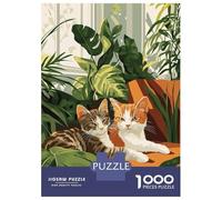 Rompecabezas De 1000 Piezas para Adultos Cat Floral Family Rompecabezas para Adultos Juego Práctico Decoración De Pared Regalos para Amigos Y Familiares 70x50cm/1000pcs