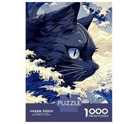 Rompecabezas De 1000 Piezas para Adultos Cat in Wave Rompecabezas para Adultos Juguetes DIY Una Obra De Arte Regalo De Cumpleaños, Regalos, 38x26cm/1000pcs
