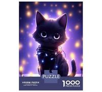 Rompecabezas De 1000 Piezas para Adultos Cat Kitten Christmas Light Rompecabezas para Adultos Juegos Divertidos Análisis Y Lógica Regalos para Amigos Y Familiares 70x50cm/1000pcs