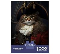 Rompecabezas De 1000 Piezas para Adultos Cat Pirate in A Hat Rompecabezas para Adultos Juegos Divertidos Una Obra De Arte Oferta como Regalos para Toda La Familia 52x38cm/1000pcs
