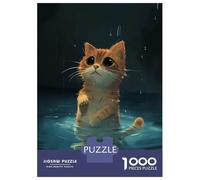 Rompecabezas De 1000 Piezas para Adultos Cat Swimming Rompecabezas para Adultos Juguete Decoración De Pared para La Diversión Familiar 52x38cm/1000pcs