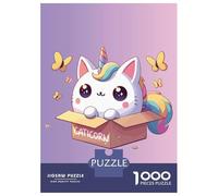 Rompecabezas De 1000 Piezas para Adultos Cat Unicorn, Cute Caticorn in A Box Rompecabezas para Adultos Juguete Decoración De Pared para La Diversión Familiar 52x38cm/1000pcs