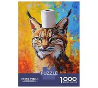 Rompecabezas De 1000 Piezas para Adultos Cat with Toilet Paper Roll Rompecabezas para Adultos Juegos De Relajación Regalo De Cumpleaños Interacción Entre Padres E Hijos 70x50cm/1000pcs